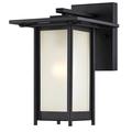 Westinghouse One-Light Outdoor Wall Lantern Clarissa Textured Bkl Steel Frstd Gls 6203800